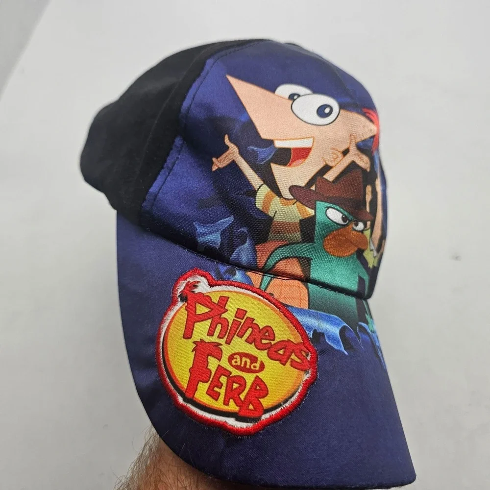 Disney Parks Phineas And Ferb Hat Cap Strap Back Boys One Size Blue Adjustable